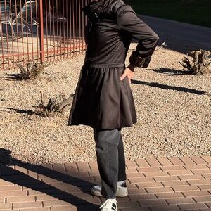 Betsey Johnson Black jacket with Leopard lining and cuffs.